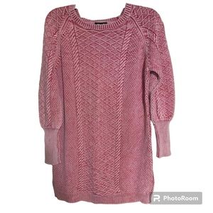 Blue B Cable Knit Sweater Dress Sz M/L Rustic Rose With White Wash Never Worn